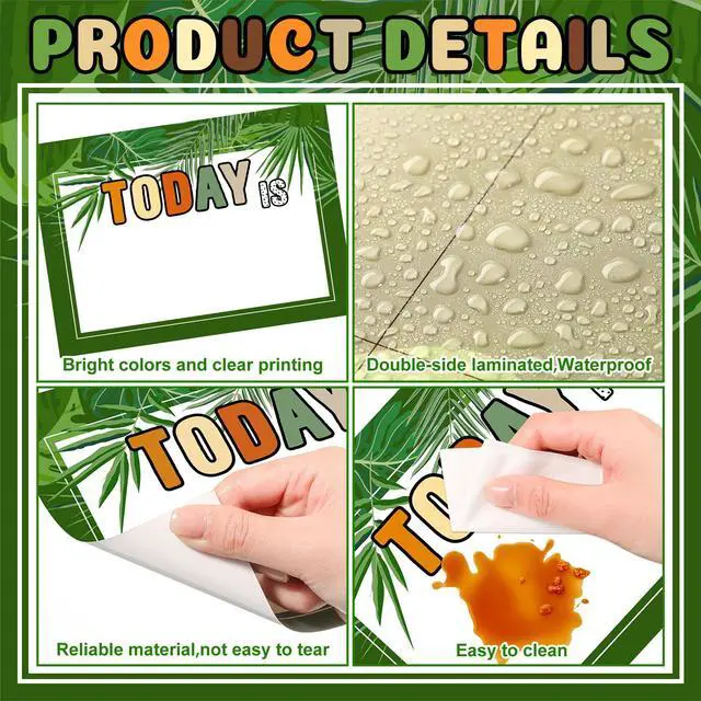 Alt view image 3 of 6 - 85 Pcs Calendar Bulletin Board Set Classroom Calendar Bulletin Board with Numbers Month Weather Classroom Decorations for Back to School Wall Chalkboard Decor Supplies(Jungle)