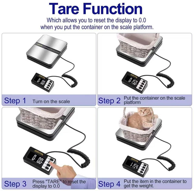 Alt view image 4 of 5 - 8680 High Capacity 150Lbs High Accuracy 0.1OZ Digital Postal Scale with Remote Display, Batteries and USB Cable and AC Adapter Included (Stainless Steel)