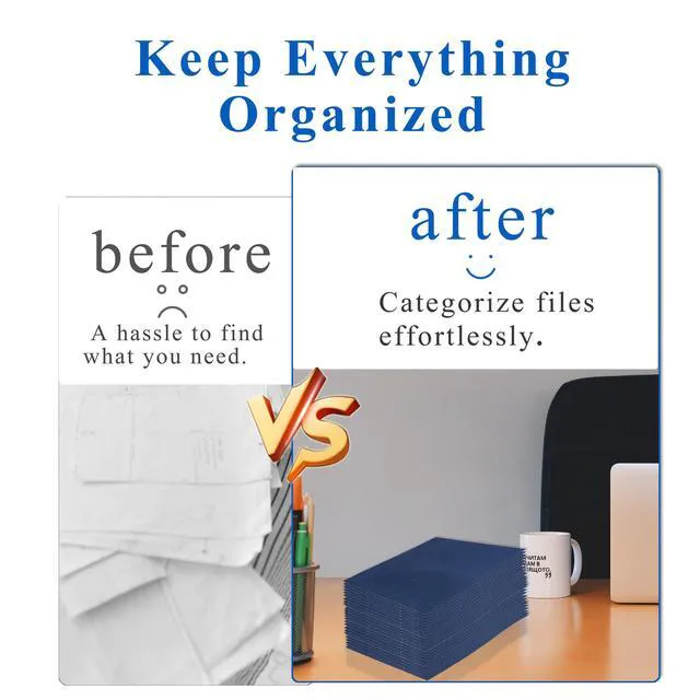 Alt view image 5 of 7 - File folders with Pockets,Navy Blue Two folders for documents,100 Pack Paper Folders with Card Slot,Letter Size,School Students,Business,Home and Office Workers