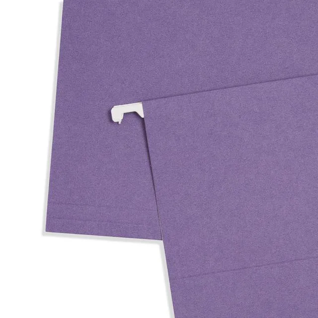 Alt view image 5 of 7 - 25 Hanging File Folders, Letter Size, Purple Reinforced 11pt, 1/5 Cut Tabs, Plastic Tabs and Inserts Included, for Filing Cabinet, Home, and Office Use