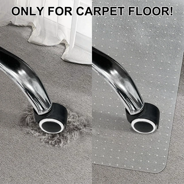 Alt view image 2 of 7 - Office Chair Mat for Carpet Floors, Desk Mats 47"X59" for Rolling Desk on Low Pile Carpets, Rectangle Computer Gaming Plastic Floor Mats for Office Chair on Carpet, Flat Without Curling
