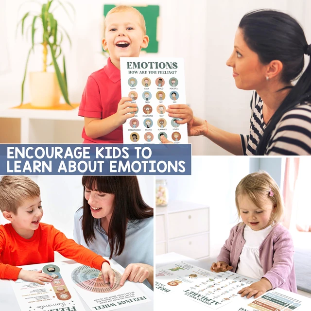 Alt view image 4 of 6 - Calming Corner Classroom Posters, 12 Pack 10x14 Boho Feelings Chart Wheel Emotions, Calm Down Corner Supplies for Kids & Therapy Office Decor, Mental Health Wall Decorations Preschool
