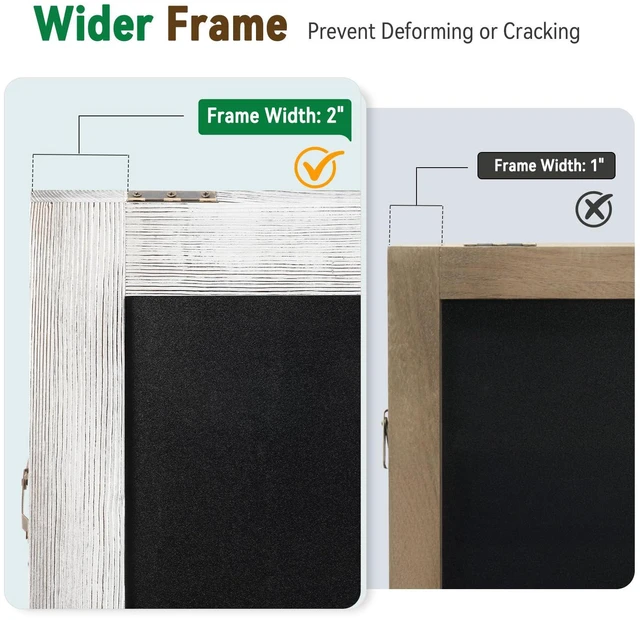 Alt view image 3 of 7 - A Frame Chalkboard Signs 40"x20", Large Freestanding Chalk Board Solid Pine Wood, Widened Frame, Large Writing Area, Stable Structure for Outdoor Use, Great for Bar Wedding and School