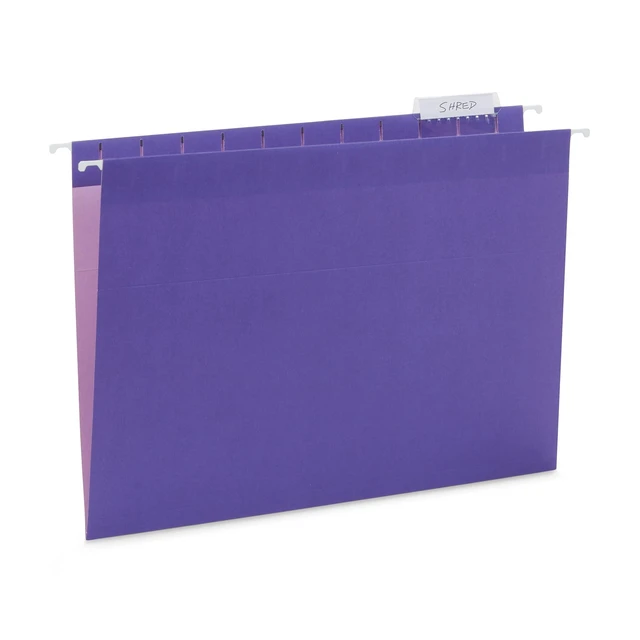 Alt view image 6 of 7 - 25 Hanging File Folders, Letter Size, Jewel Tones Reinforced 11pt, 1/5 Cut Tabs, Tabs and Inserts Included, Color-Coded Filing for Cabinet, Home, and Office