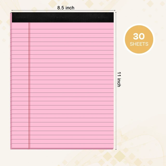 Alt view image 2 of 7 - 360 Sheets Pink Legal Pads 8.5" x 11" Pack of 12 Note Pads Wide Ruled Lined Paper with Micro-Perforated Writing Notebook 30 Sheets per Pad To-Do List Notepad for School, Office & Home Supplies