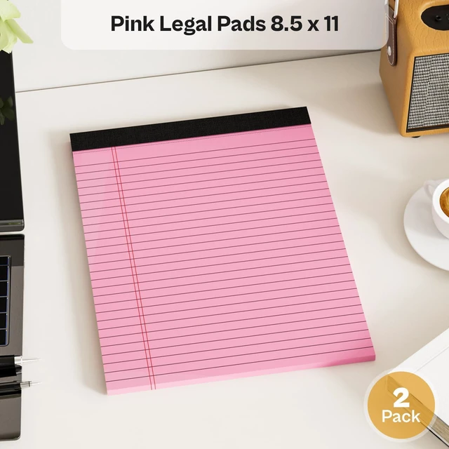 Alt view image 5 of 7 - 360 Sheets Pink Legal Pads 8.5" x 11" Pack of 12 Note Pads Wide Ruled Lined Paper with Micro-Perforated Writing Notebook 30 Sheets per Pad To-Do List Notepad for School, Office & Home Supplies