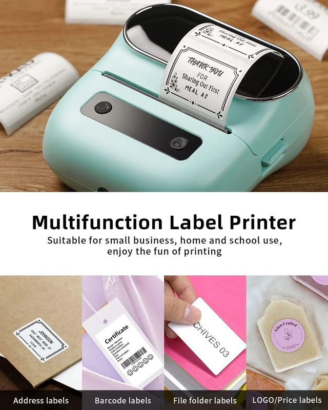 Alt view image 6 of 7 - M220 Label Maker, 3.14 Bluetooth Thermal Label Printer for Address, Barcode & Product Label, Portable Small Printer Compatible with Phone, Tablet & PC