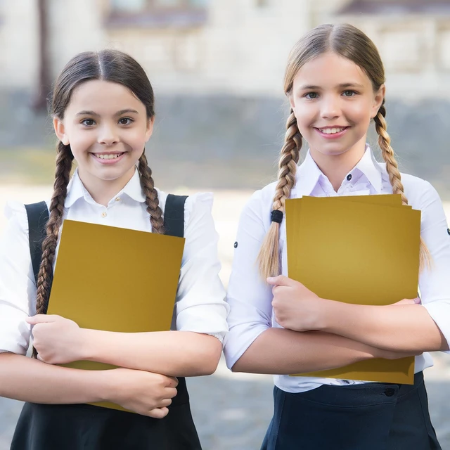 Alt view image 6 of 7 - 200 Pack Glossy 2 Pocket Folders Bulk, Letter Size,Gold Back to School Ready: Laminated Paper Holds up to 50 Sheets Each for Classroom Handouts, Presentations and Office Documents