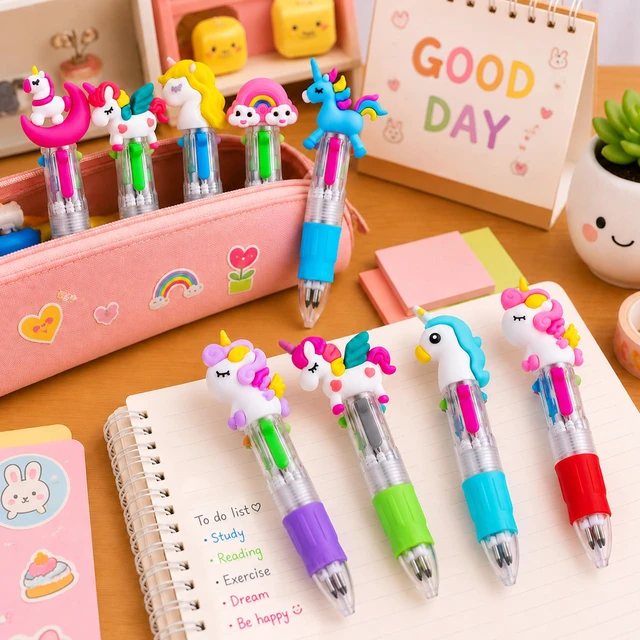 Alt view image 4 of 7 - 24PCS Cute Cartoon 4-in-1 Multicolor Pens, Party Favors for Kids Kawaii Ballpoint Pens, Birthday Gifts, Classroom Rewards, Fun Party Supplies and School Pens for Boys & Girls