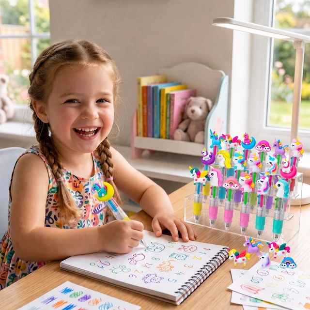 Alt view image 7 of 7 - 24PCS Cute Cartoon 4-in-1 Multicolor Pens, Party Favors for Kids Kawaii Ballpoint Pens, Birthday Gifts, Classroom Rewards, Fun Party Supplies and School Pens for Boys & Girls