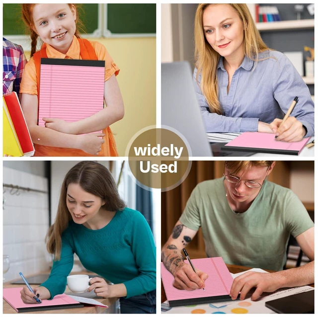Alt view image 7 of 7 - 360 Sheets Pink Legal Pads 8.5" x 11" Pack of 12 Note Pads Wide Ruled Lined Paper with Micro-Perforated Writing Notebook 30 Sheets per Pad To-Do List Notepad for School, Office & Home Supplies