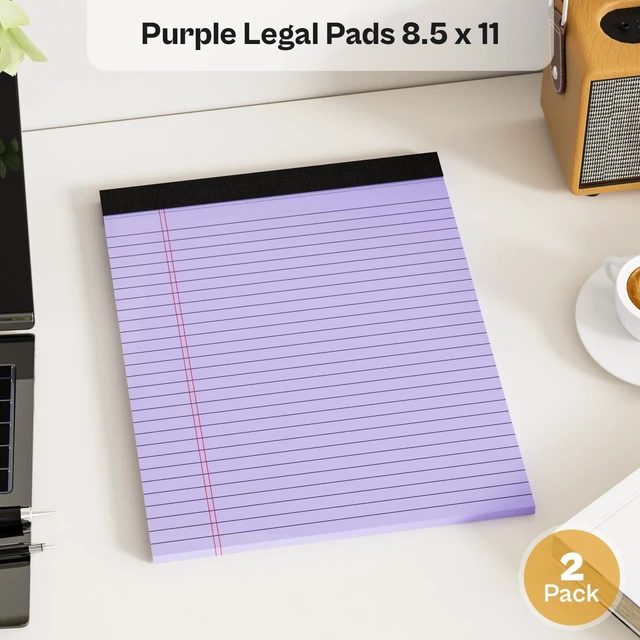 Alt view image 5 of 7 - 360 Sheets Purple Legal Pads 8.5" x 11" Pack of 12 Note Pads Wide Ruled Lined Paper with Micro-Perforated Writing Notebook 30 Sheets per Pad To-Do List Notepad for School, Office & Home Supplies