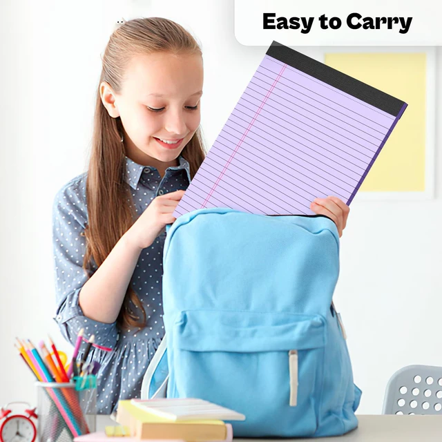 Alt view image 6 of 7 - 360 Sheets Purple Legal Pads 8.5" x 11" Pack of 12 Note Pads Wide Ruled Lined Paper with Micro-Perforated Writing Notebook 30 Sheets per Pad To-Do List Notepad for School, Office & Home Supplies