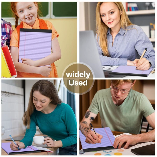 Alt view image 7 of 7 - 360 Sheets Purple Legal Pads 8.5" x 11" Pack of 12 Note Pads Wide Ruled Lined Paper with Micro-Perforated Writing Notebook 30 Sheets per Pad To-Do List Notepad for School, Office & Home Supplies