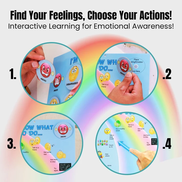 Alt view image 3 of 7 - I Know What to Do Feelings Poster Elementary Autism and ADHD Helps Kids Identify Moods and Make Positive Choices Emotional Coping Skills Chart