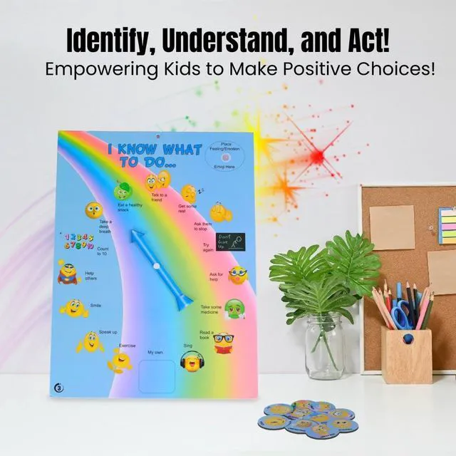 Alt view image 4 of 7 - I Know What to Do Feelings Poster Elementary Autism and ADHD Helps Kids Identify Moods and Make Positive Choices Emotional Coping Skills Chart