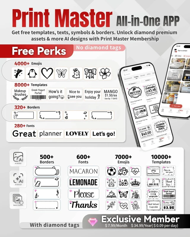 Alt view image 5 of 7 - M220 Label Maker, 3 Inch Bluetooth Thermal Label Printer with 100 Premium Label(40×30mm),Portable Barcode Printer for Small Business Office Organization, iOS Android PC Compatible