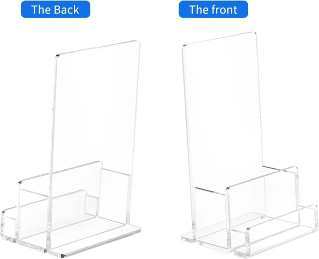 Alt view image 2 of 7 - 6 Packs Acrylic Brochure Holder 4, Pamphlet Flyer Display Stand 3mm thick acrylic stand combining brochure holder and business card slot, stable freestanding design for multi scenes