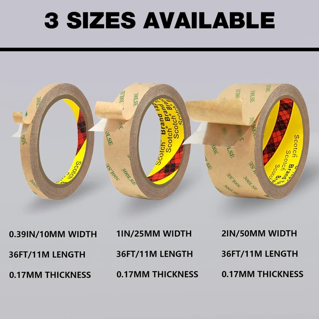 Alt view image 2 of 6 - 300LSE Double Sided Tape 2in x 36ft, Removable Heavy Duty Tape Double Sided Mounting Tape For Scrapbook, Transparent Adhesive Sticky Tape For Picture Hanging Strips, LED Strips, Art Craft