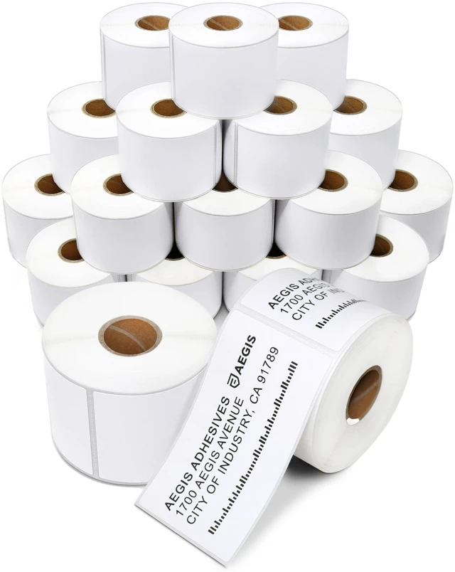 Main image of 2.25" X 4" Direct Thermal Labels (8400 Count, 24 Rolls) Shipping and Return Address Postage Labels for Small Packages - Compatible With Zebra and Rollo Printers