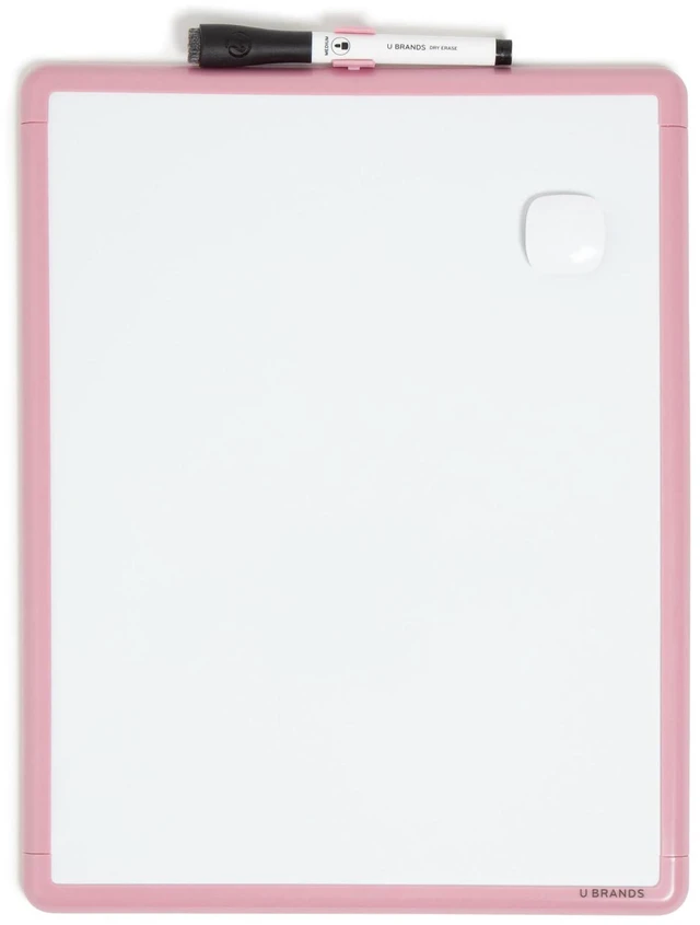 Main image of Dry Erase Whiteboard, 11" x 14", Small Whiteboard, Pink Frame