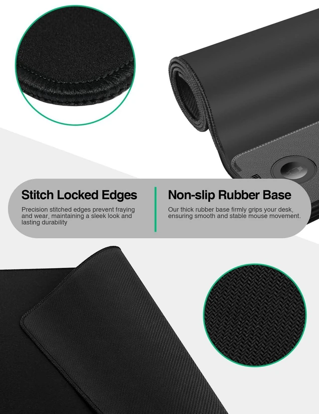 Alt view image 5 of 7 - Mouse Pad with Magnetic Wireless Charging, Large Desk Mat, Non-Slip Mouse Mat, Keyboard Pad for Gaming, Desk, Office, PC