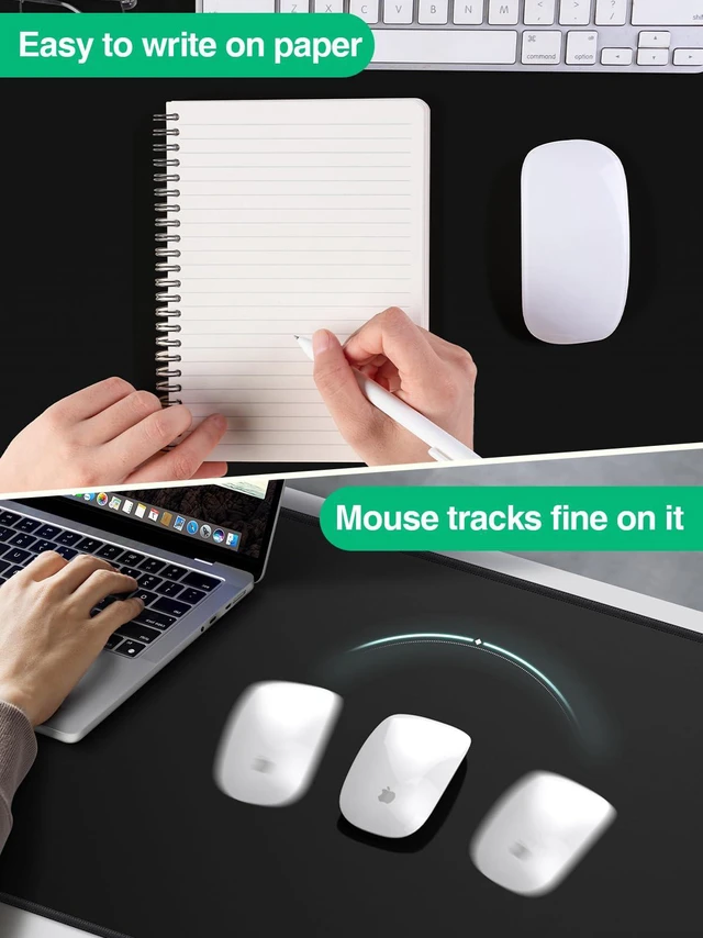 Alt view image 6 of 7 - Mouse Pad with Magnetic Wireless Charging, Large Desk Mat, Non-Slip Mouse Mat, Keyboard Pad for Gaming, Desk, Office, PC