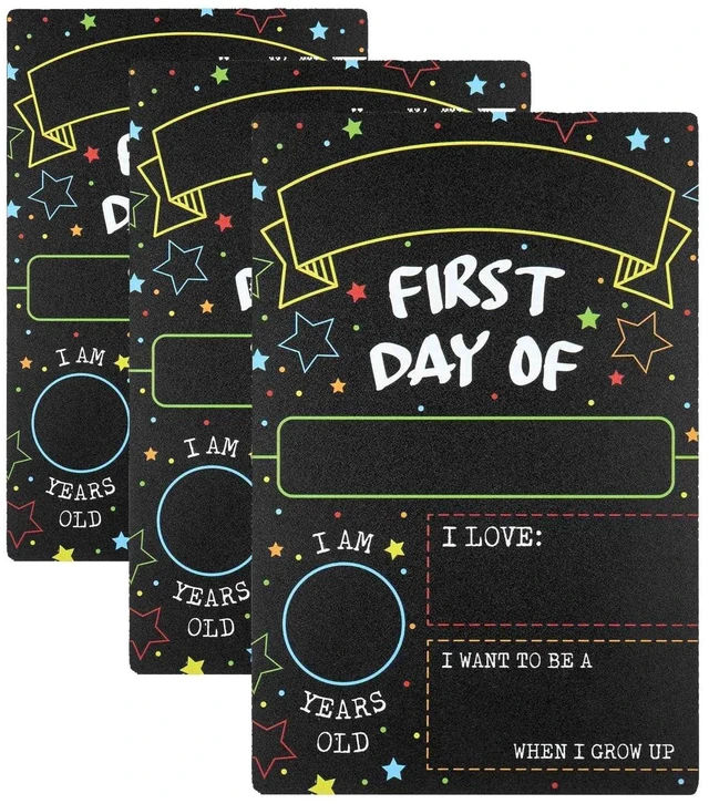 Main image of First Day Last Day of School Chalkboard Double Sided Sign - 12" x 7.9" (Pack of 3)
