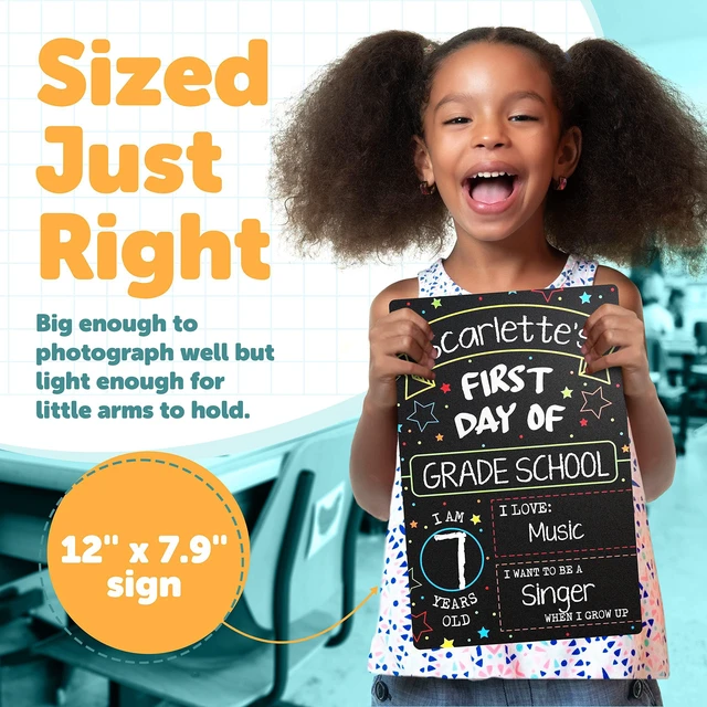 Alt view image 3 of 7 - First Day Last Day of School Chalkboard Double Sided Sign - 12" x 7.9" (Pack of 3)