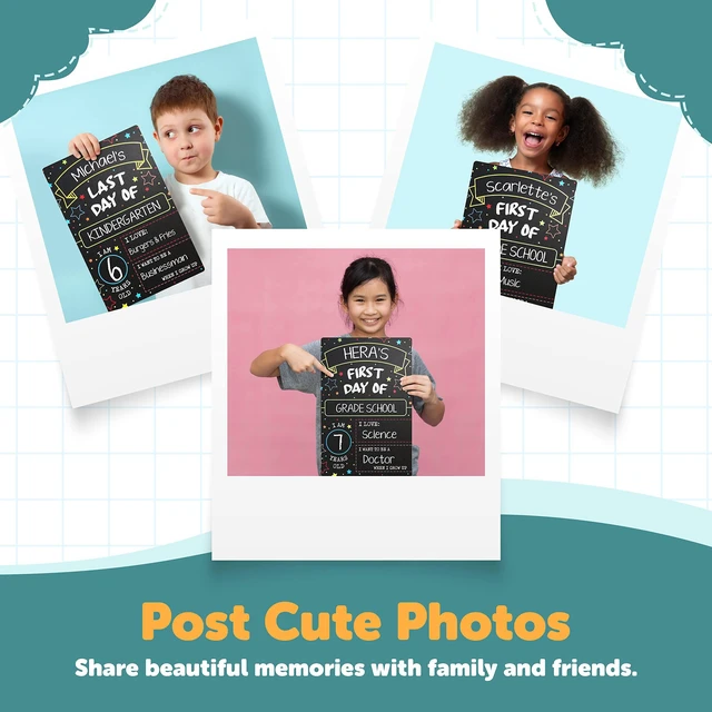 Alt view image 6 of 7 - First Day Last Day of School Chalkboard Double Sided Sign - 12" x 7.9" (Pack of 3)
