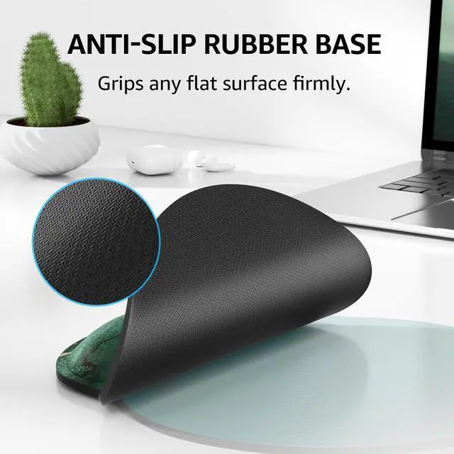Alt view image 4 of 6 - Keyboard Wrist Rest & Mouse Pad with Wrist Rest, Green Leaves Memory Foam Wrist Support, Ergonomic Design, Non-Slip Base, Office and Home Use