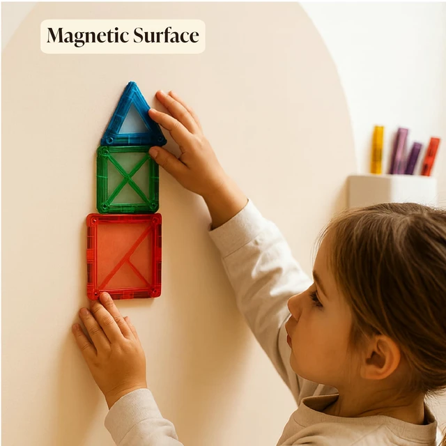 Alt view image 3 of 7 - MagicWall | Magnetic Arch Wall Decal Repositionable & Renter-Friendly | Peel & Stick Magnetic Wall Decal Chalkboard | Playroom Essentials | Large 24 x 39 | Cream