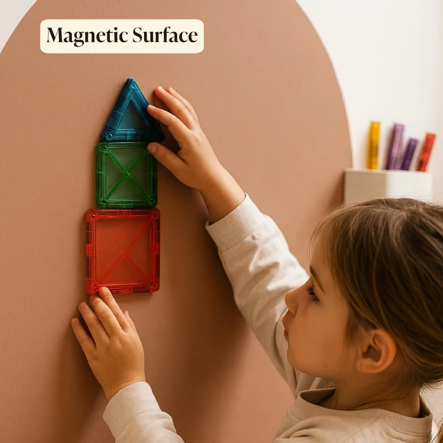 Alt view image 3 of 7 - MagicWall | Magnetic Arch Wall Decal Repositionable & Renter-Friendly | Peel & Stick Magnetic Wall Decal Chalkboard | Playroom Essentials | Large 24 x 39 | Mocha