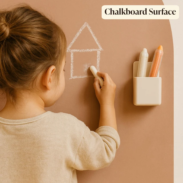 Alt view image 4 of 7 - MagicWall | Magnetic Arch Wall Decal Repositionable & Renter-Friendly | Peel & Stick Magnetic Wall Decal Chalkboard | Playroom Essentials | Large 24 x 39 | Mocha