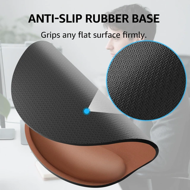 Alt view image 4 of 6 - Keyboard Wrist Rest & Mouse Pad with Wrist Rest, Coffee Brown Memory Foam Wrist Support, Ergonomic Design, Non-Slip Base, Office and Home Use