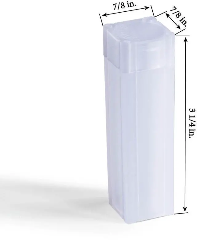 Alt view image 5 of 5 - LIGHTHOUSE - Square Coin Tubes - Convenient Push Top, Virtually Unbreakable, Acid Free and Archival Quality - Coin Tubes for US Penny, 100 Pack