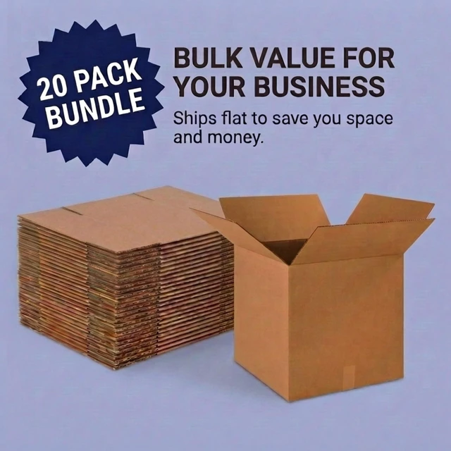 Alt view image 6 of 7 - Cube Shipping Boxes 18"L x 18"W x 18"H (20-Pack) - Medium Corrugated Cardboard Packaging Boxes for Shipping, Packing, Moving, and Storage at Home, Office, or Business