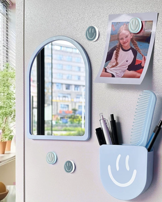 Alt view image 2 of 7 - 11 pcs -Blue Locker Accessories, Locker Decorations Including Mirrors, whiteboards, Magnets and organizing Supplies. Ideal for Back-to-School Essentials and The Office (11 Pcs - Blue)