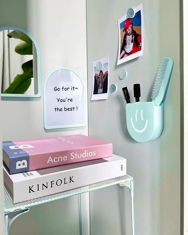 Alt view image 3 of 7 - 11 pcs -Blue Locker Accessories, Locker Decorations Including Mirrors, whiteboards, Magnets and organizing Supplies. Ideal for Back-to-School Essentials and The Office (11 Pcs - Blue)