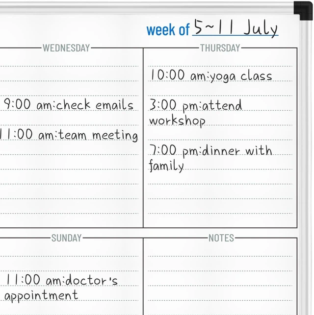 Alt view image 6 of 7 - XBoard Magnetic Weekly Planner Whiteboard 36 x 24 Inches Versatile Dry Erase Weekly Calendar with Aluminum Frame for Home, Office, School Organization