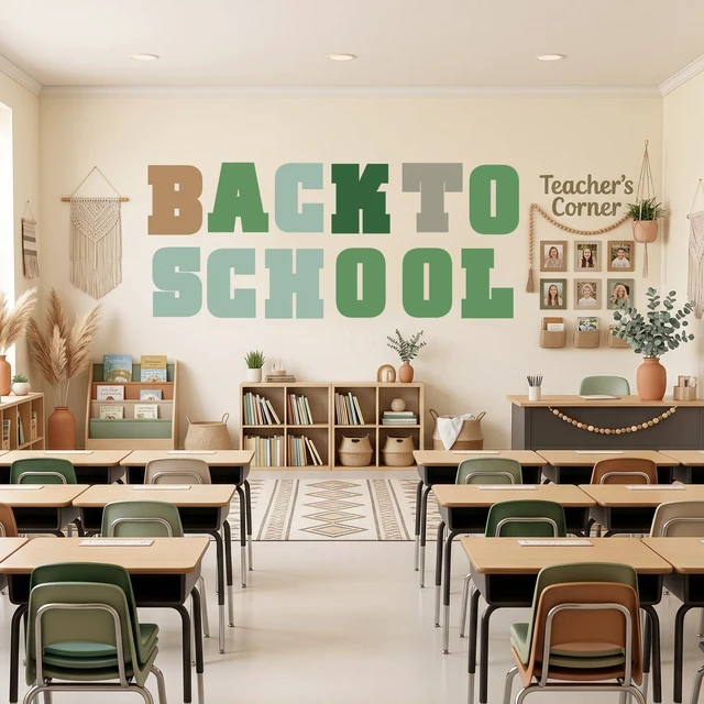 Alt view image 4 of 6 - 136 Pcs 12 In Extra Large Bulletin Board Letter Green Classroom Wall Decor