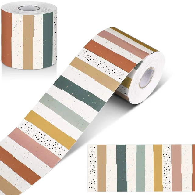 Main image of Classroom Bulletin Board Border Stripe 65 Ft,Modern Boho Straight Edge Rolled Paper, Classroom Bulletin Boards Decoration, Teacher Supplies, School Displays, Versatile Home Decor