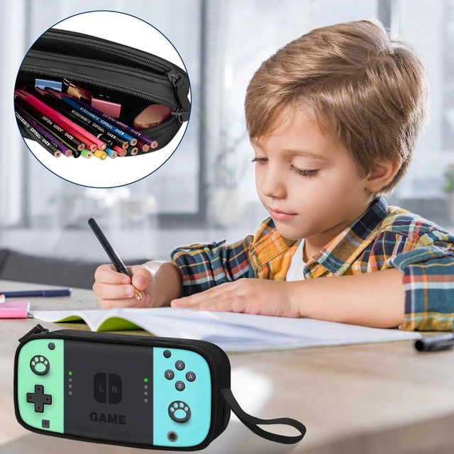 Alt view image 6 of 7 - Large Pencil Case for Boys - Boys Pencil Pouch with Zipper Compartments - Big Capacity Pen Box Gamer Pen Bag Organizer for Kids Teens School