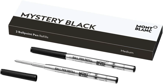 Main image of Ballpoint Pen Refills (M) Mystery Black 116190 Refill Cartridges with a Medium Tip for Ball Pens 2 x Black Ballpoint Refills