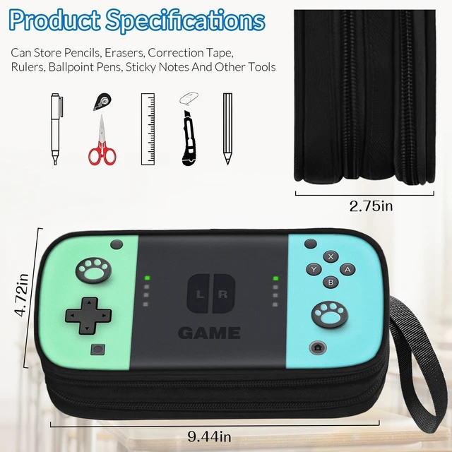 Alt view image 5 of 7 - Large Pencil Case for Boys - Boys Pencil Pouch with Zipper Compartments - Big Capacity Pen Box Gamer Pen Bag Organizer for Kids Teens School
