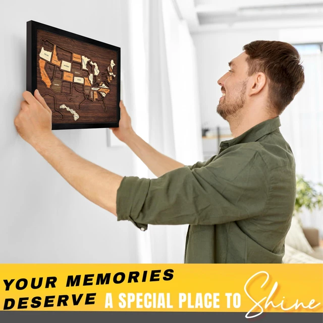 Alt view image 6 of 7 - USA Travel Map, 13x11, Wooden USA Map Puzzle, Perfect For Couples and Families Gift