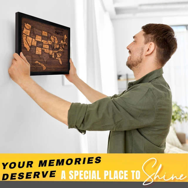 Alt view image 6 of 7 - USA Landmarks Travel Map, 13x11, Wooden USA Map Puzzle, Perfect For Couples and Families Gift 0746270566692
