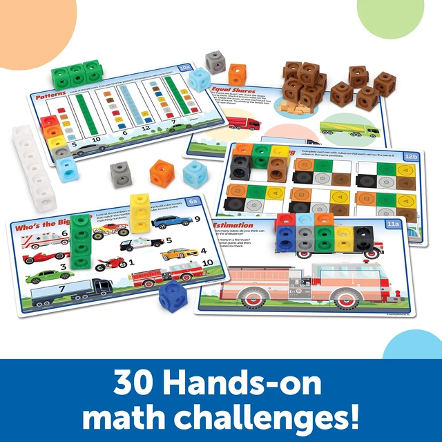 Alt view image 3 of 6 - MathLink Cubes Kindergarten Math Activity Set: Mathmobiles 115 Pieces, Ages 5 and Up Kindergarten STEM Activities, Math Activity Set and Games for Kids
