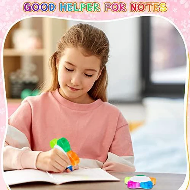 Alt view image 3 of 6 - 48 Pieces Petals Highlighters Assorted Colors 5 in 1, Back to School Flower Shape Watercolor Fluorescent Pens, for Office School Stationery Aesthetic Supplies, 5 Colors