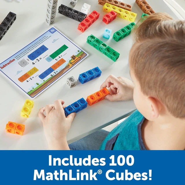 Alt view image 4 of 6 - MathLink Cubes Kindergarten Math Activity Set: Mathmobiles 115 Pieces, Ages 5 and Up Kindergarten STEM Activities, Math Activity Set and Games for Kids